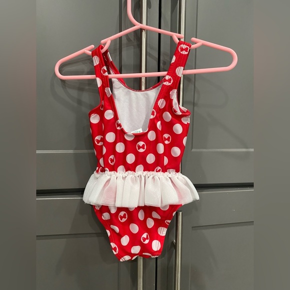Adorable Minnie Mouse One Piece with Attached Tutu - Picture 2 of 3